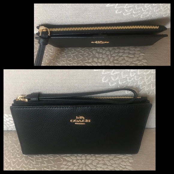 ✨COACH✨Authentic Black Leather Wallet/Wristlet - Picture 3 of 8